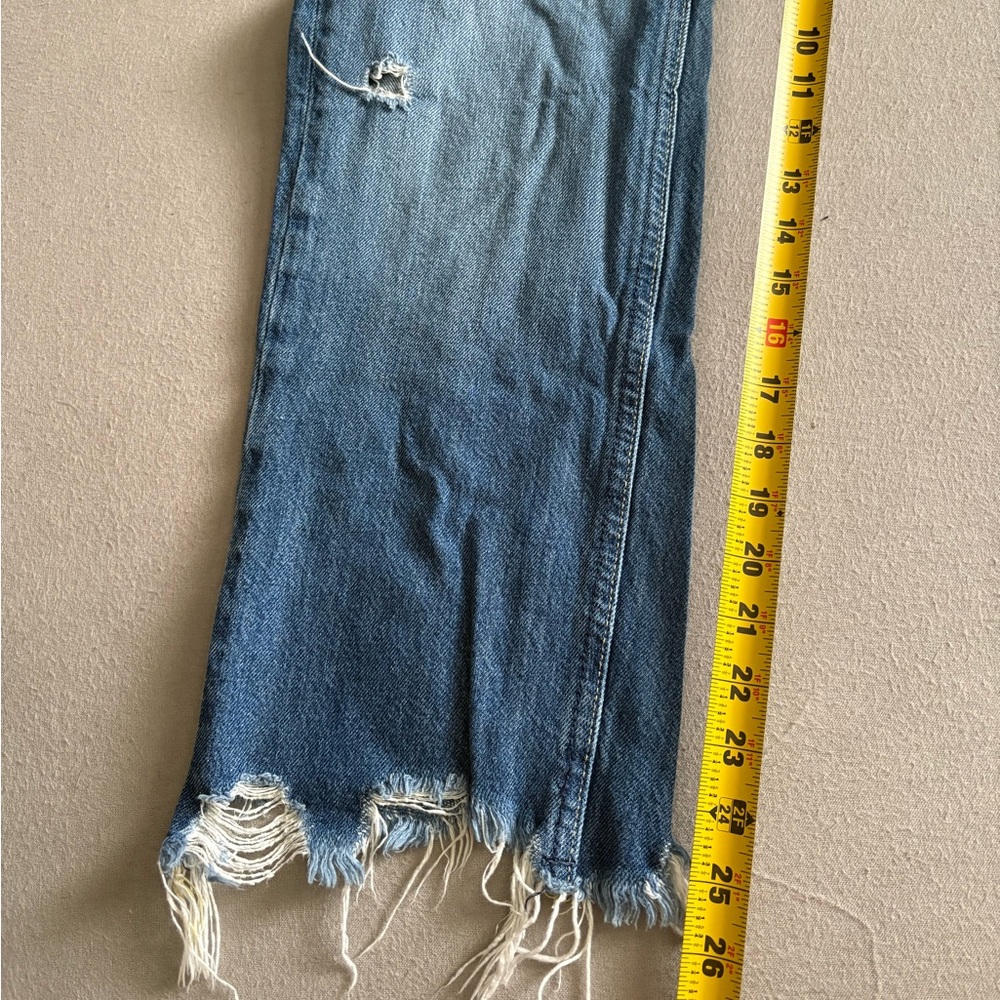 We the Free Women’s Straight Leg Distressed Cotton Crop Fray Size 25 - Picture 3 of 8